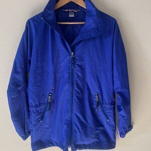 EMS Eastern Mtn Sports Royal Blue Raincoat Windbreaker Sinched Waist Women's S